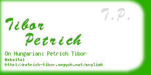 tibor petrich business card